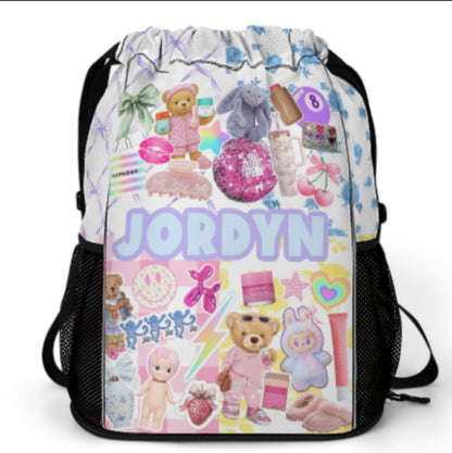 Drawstring Bag With Side Pockets
