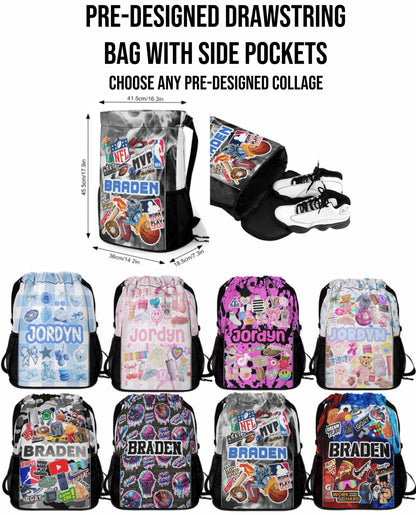Drawstring Bag With Side Pockets