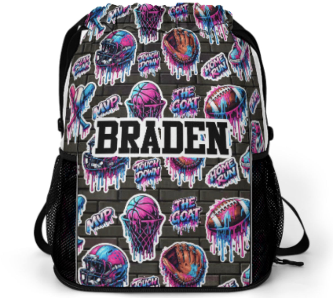 Drawstring Bag With Side Pockets