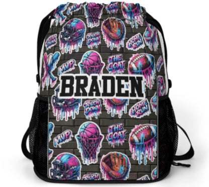 Drawstring Bag With Side Pockets