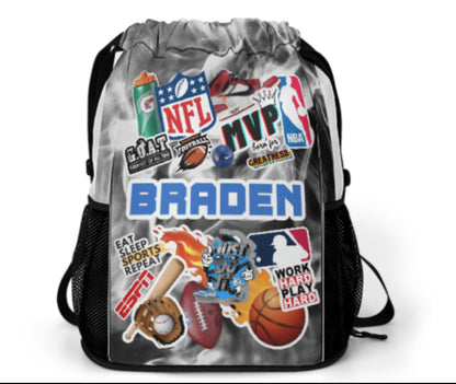 Drawstring Bag With Side Pockets