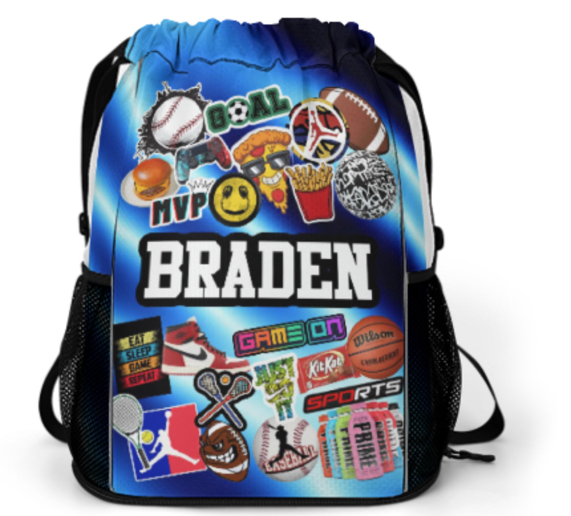Drawstring Bag With Side Pockets