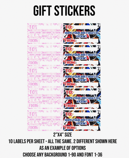 Glossy Labels (Gift Stickers/Address Labels 10 Per Sheet)