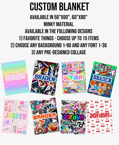 Favorite Things Custom Blanket